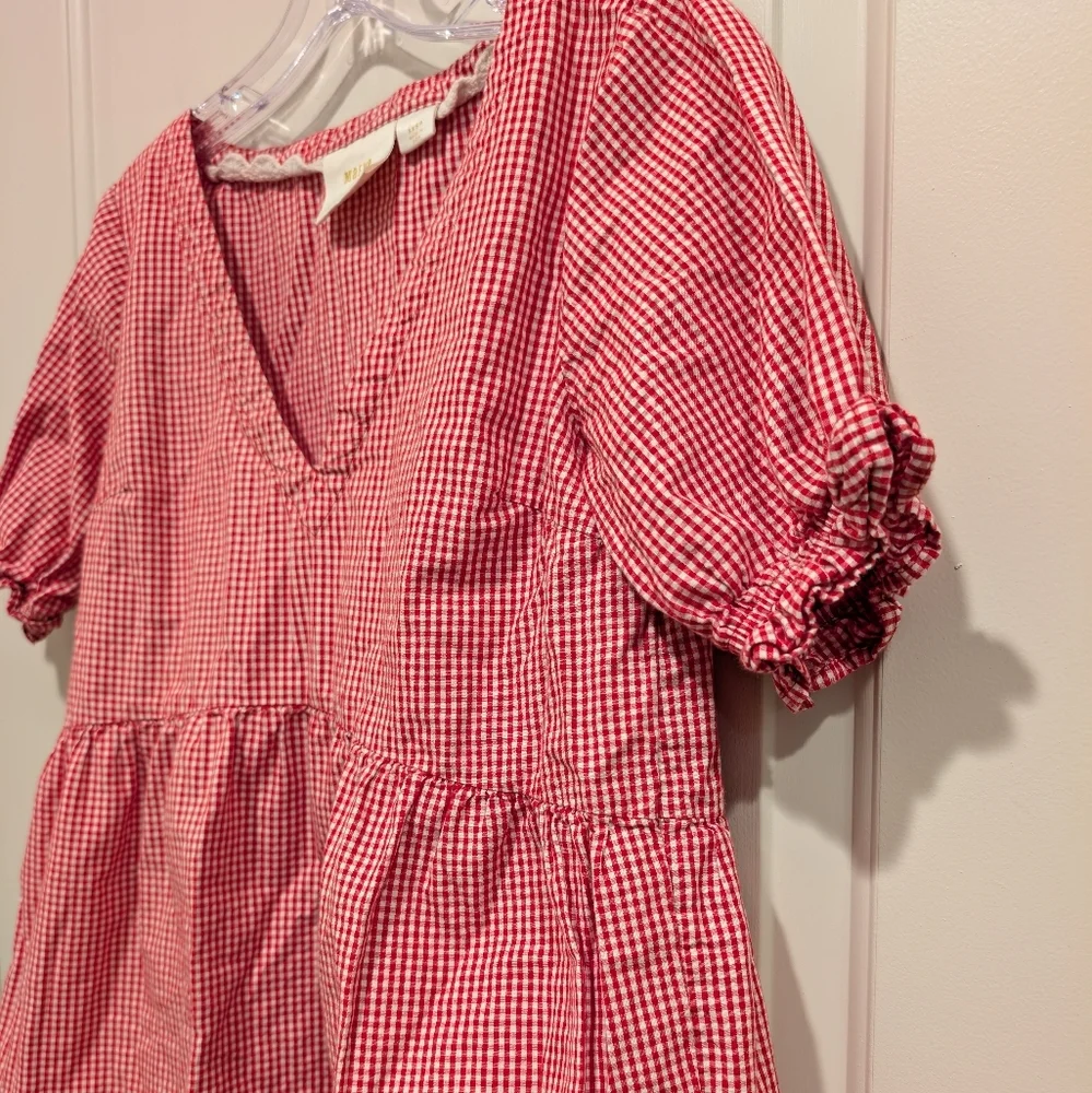 Maeve By Anthropologie Gingham Checkered Tunic Blouse XXS